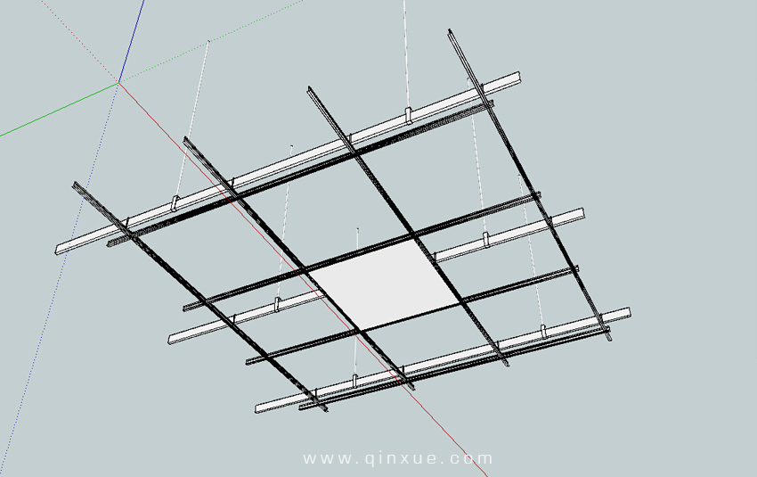 硅钙板吊顶三维模型